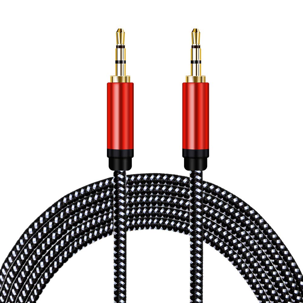 3.5mm Stereo Audio Cable Extension,Tyuteou Male to Male Nylon Braided Tangle-Free AUX Cable for Headphones, iPods, iPhones, iPads, Home/Car Stereos and More (25M(75ft))