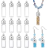 PH PandaHall Glass Vial Pendants, Screwable Hanging Pendant Wish Bottles Glass Bottle Charm for DIY Earrings Pendants Craft