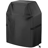 Grill Cover, 32 inch Small Gas Grill Cover for Outdoor Grill, Waterproof, Weather Resistant, UV & Fade Resistant, BBQ Grill Cover with Hook and Loop Straps, Black
