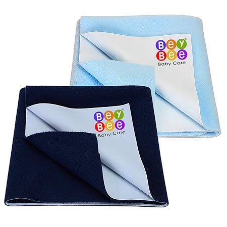 Bey Bee Water Resistant Bed Protector Baby Dry Sheet with Ultra absorbance (Blue/Navy Blue)