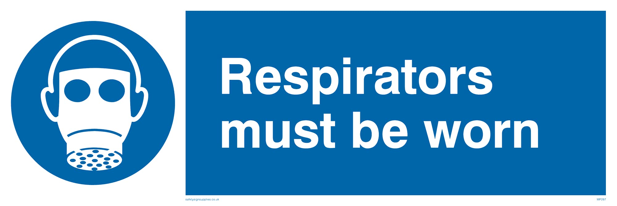 Pack of five - Respirators Must Be Worn Sign - 300x100mm - L31