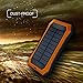 Solar Charger with Strong LED Flashlight, 10000mAh Solar Phone Charger with Dual USB Port, Outdoor Solar Power Bank Built-in 52LED Flashlight for Camping, Travelling and other Activities Orange