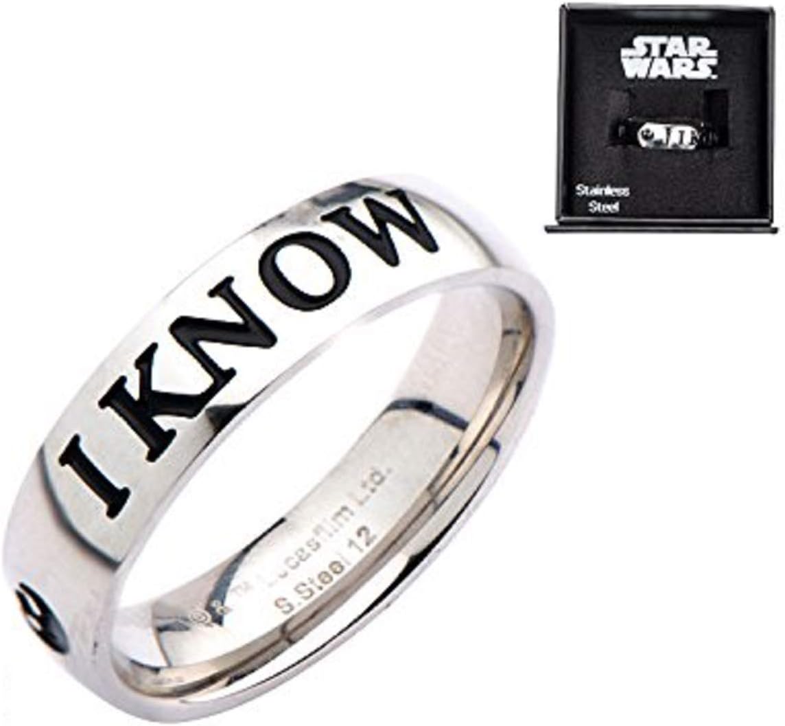 Punkiss Star Wars I Love You, I Know Ring Couple Han Leia - Size 10 US