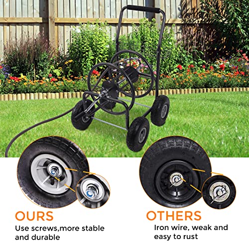 LAUREL CANYON Garden Hose Reel Cart, Heavy Duty Hose Reel Cart with 4