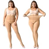 MANZI Women's 2 Pairs Plus Size Control Top Tights Ultra-Soft Panty Hose