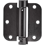 Amazon Basics Self-Closing Door Hinge, 3.5 Inch x 3.5 Inch, 1 Piece, Oil Rubbed Bronze