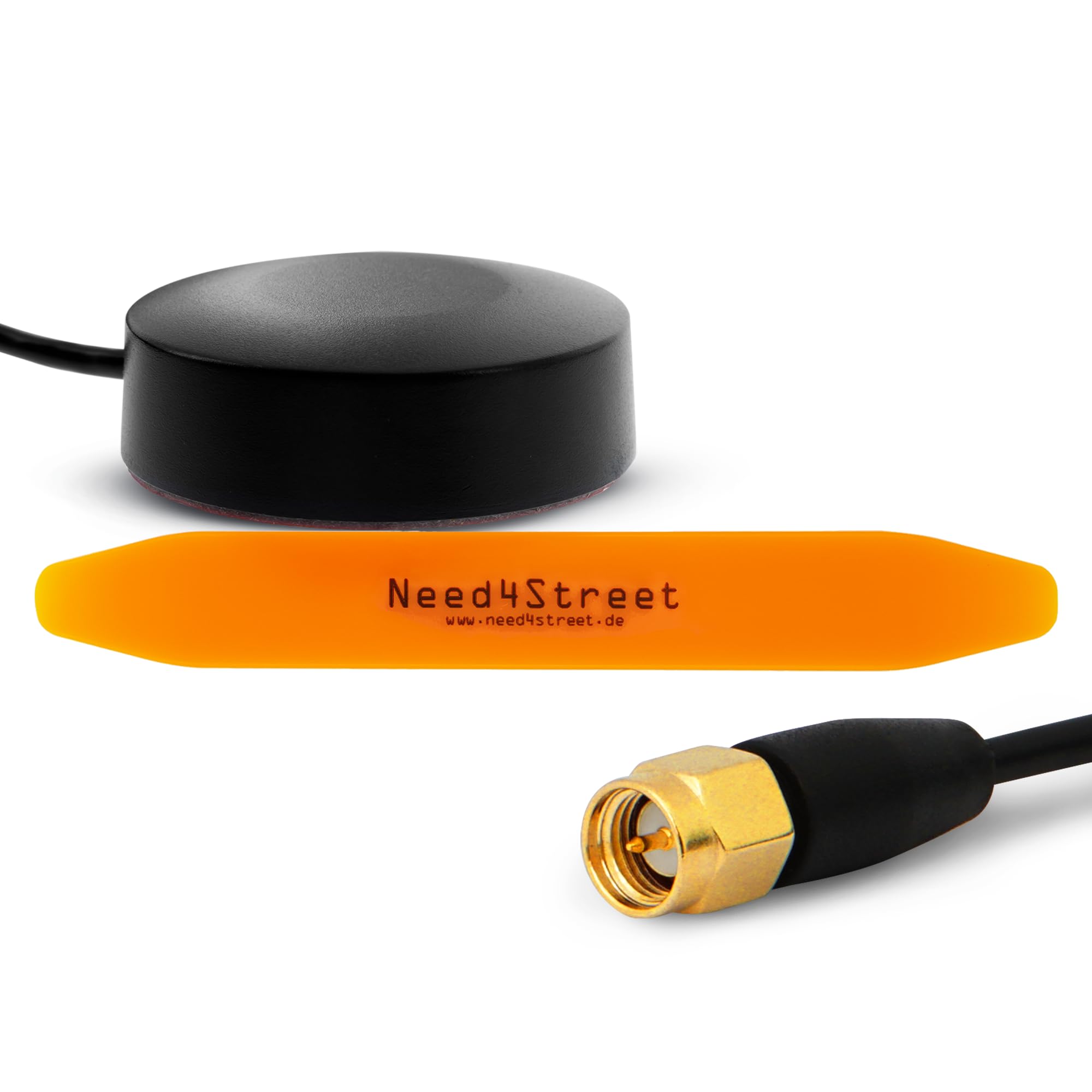 Need4Street DAB+ antenna for retrofitting the car radio, SMA connector, cable length 250cm, car antenna with amplifier for best reception