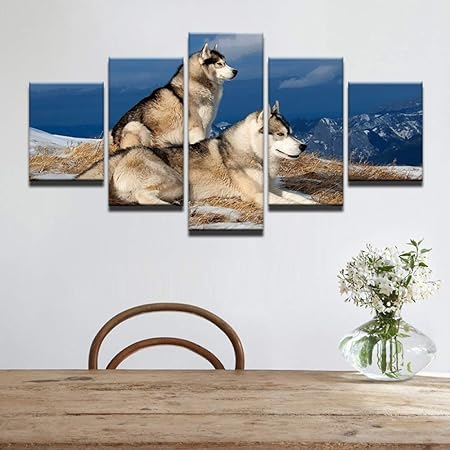 Isaac England 5 Pièces Peintures Sur Toile Animal Pet Chien