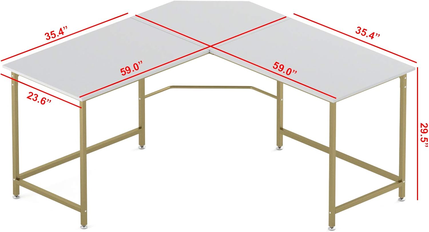 Elephance 59" Large L Shaped Desk Corner Computer Desk Gaming Table Workstation for Home Office: Kitchen & Dining