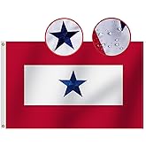 Heavy Duty USA Family Member On Service Flag Embroidered One Blue Star 3x5 Ft-Longest Lasting Oxford Nylon 210D | Army Navy Marine Corps USA Family Military Decoration Gift Yard House Banner