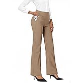 JEKAOYI Womens Dress Work Pants Business Casual Office Pull on Trousers High Waist Wide Leg Stretchy Slacks with Pockets