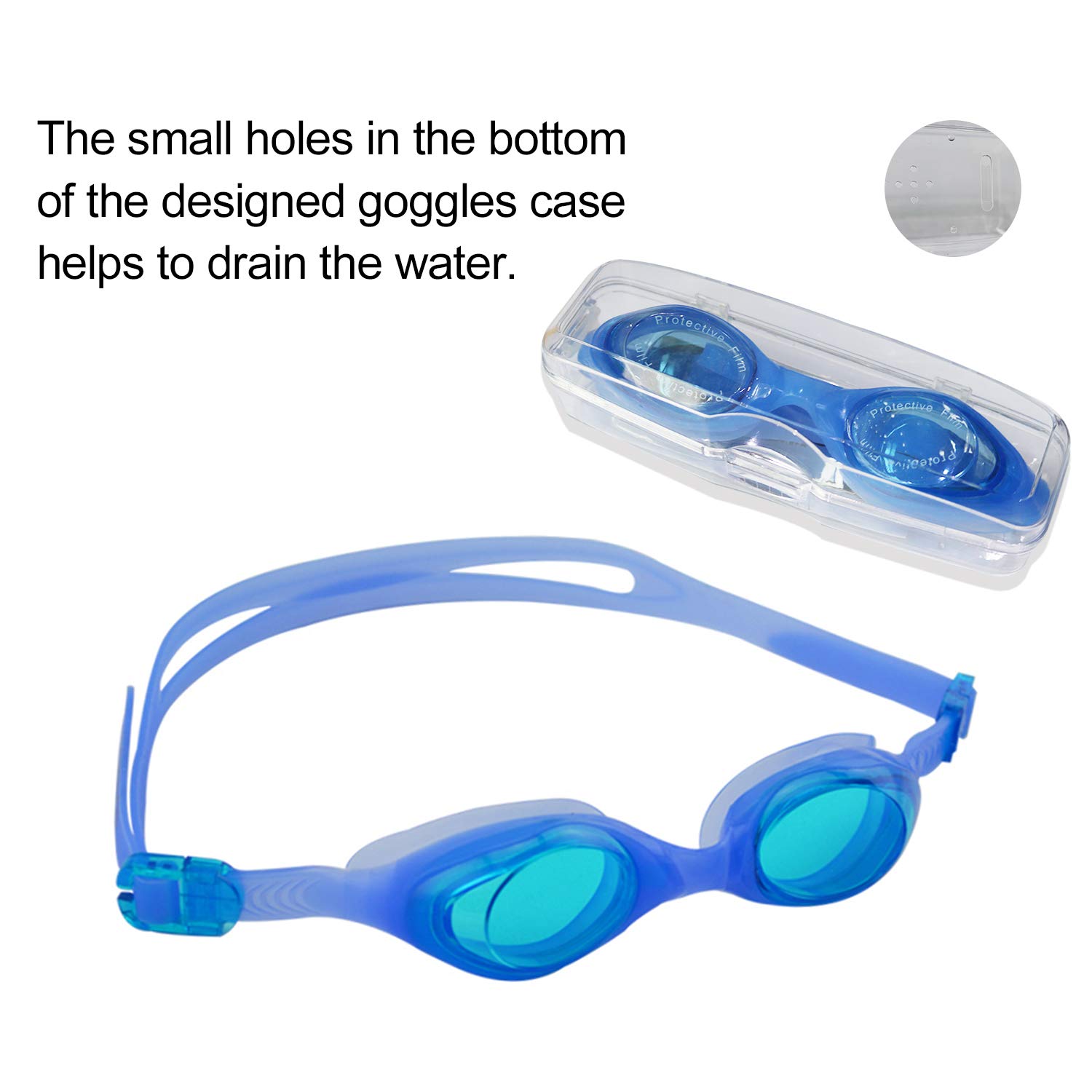 Traling Kids Swimming Goggles, Swim Goggles for Children Boys Girls Anti Fog UV Protection No Leak (Blue)
