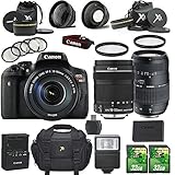 Canon EOS Rebel T6i 24.2MP DSLR Camera with Canon EF-S 18-135mm f/3.5-5.6 IS STM Lens + Tamron 70-300mm AF Lens + 2pc 32GB SD Cards + Auxiliary Lens Kit + Flash + 6pc Filter Kit + Case