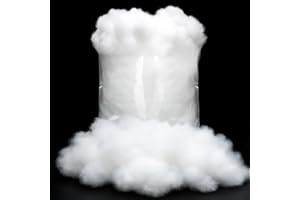 QZYL 6 OZ Fake Snow, Fluffy Cotton Snow for Christmas Village, Vacuum Packaged Artificial Snow Fluff Faux Snow for Craft, White Christmas Mantel Decor Xmas Tree Decorations Home Indoor
