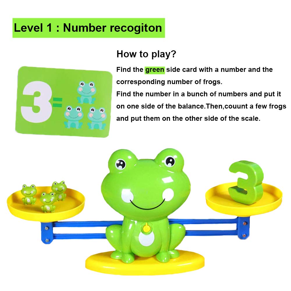 Frog Balance Cool Math Counting Game Educational Early Learning Scale STEM Toys Gifts for Preschool Toddlers Kids Age 3 4 5 6