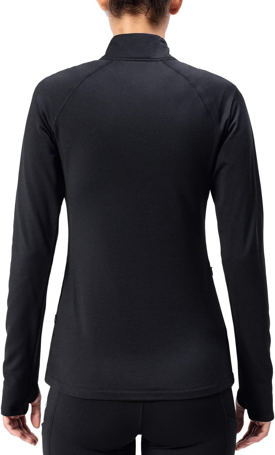 Naviskin Women's Thermal Fleece Half Zip Thumbholes Long Sleeve Shirts Outdoor Running Top: Clothing