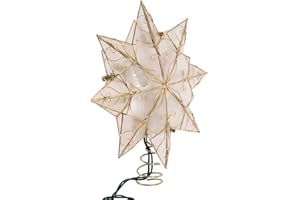 KURT S. ADLER Kurt Adler Indoor 10 Light 8-Point Capiz Star Treetop with Arabesque Decoration