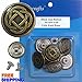 Duble 20 mm No-Sew Celtic Knot Jean Tack Buttons CT. 6 (Brass)