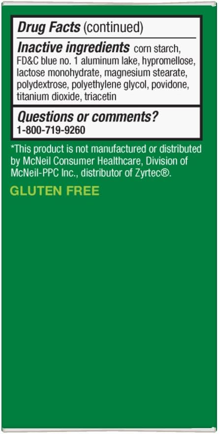  Basic Care All Day Allergy, Cetirizine Hydrochloride Tablets, 10 mg, Antihistamine, 90 Count: Health & Personal Care
