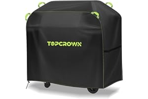 TOPCROWN Grill Cover for Outdoor Grill, Universal Fit 45"-75" BBQ Gas Grill Waterproof Anti-UV Oxford Fabric Windproof Design with Adjustable Straps, Fits Weber/Char-Broil/Nexgrill and More (58")