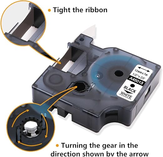 3Pack Pristar Replacement DYMO D1 45013 Labeling Tape 45013s Black on