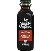 Simply Organic Pure Madagascar Vanilla Extract, 2-Ounce Glass Jar, Certified Organic, Sugar-Free Flavor For Smoothies