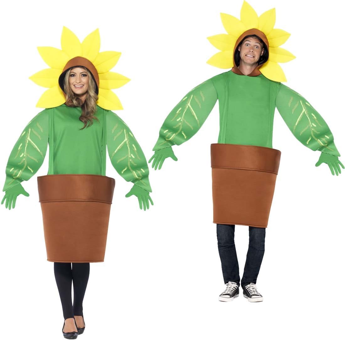 NET TOYS Kostüm Sonnenblume Jumpsuit Blume Unisex Faschingskostüm