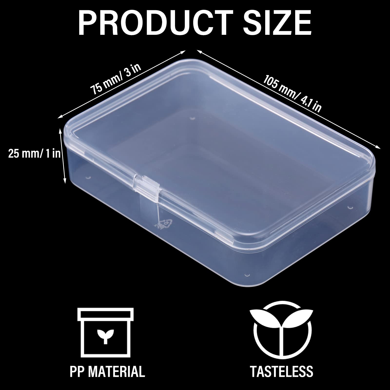 Tuanse 30 Pcs Clear Plastic Beads Storage Containers Box with Lids Multiple Sizes Storage Square Containers for Jewelry Beads Craft Supplies(4.1 x 3 x 1 Inch)