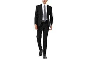 WEEN CHARM Men's Suits Slim Fit 2 Piece One Button Blazer Jacket Wedding Prom Tuxedo Pants Set