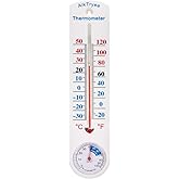 Outdoor Indoor Hygrometer Thermometer, Humidity Monitor, Temperature Humidity Gauge Meter with Celsius/Fahrenheit (℃/℉) for Patio, Field, Cellar, Garden, Humidors, Greenhouse, Closet by AikTryee