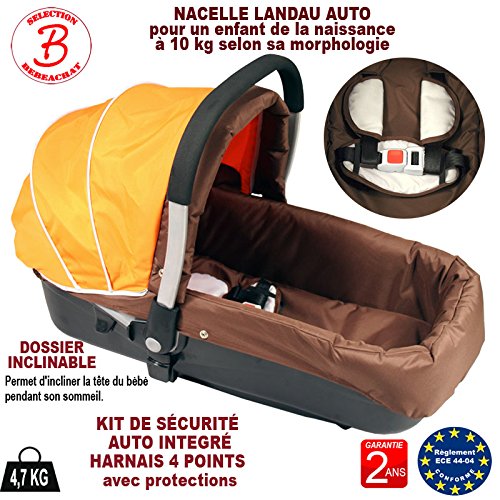 Coloris Brown Et Orange N11 Nacelle Auto Landau Pour Bebe Nacelles Bebe Puericulture