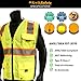 KwikSafety (Charlotte, NC CLASSIC (10 Pockets) Class 2 ANSI High Visibility Reflective Safety Vest Heavy Duty Mesh with Zipper and HiVis for OSHA Construction Work HiViz Men Yellow Black Medium