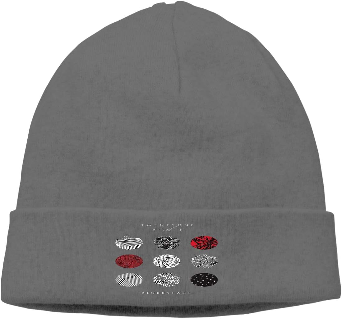 21 Blurryface Pilot Unisex Mens Womens Winter Breathable Thin Knit Hats Soft Stretch Cuff Winter Soft Thick Beanies Cap Comfortable Slouchy Beanie Hat Deep Heather