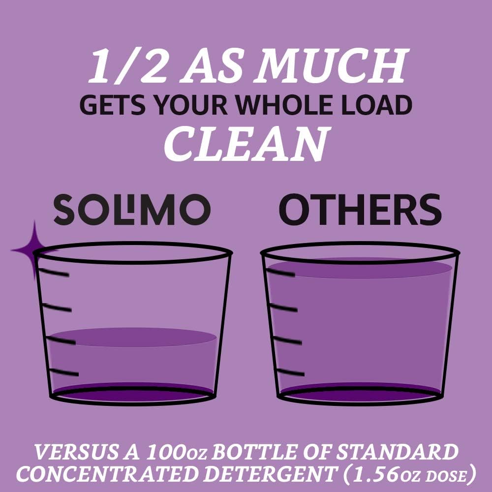  Brand - Solimo Concentrated Liquid Laundry Detergent, Lavender, 128 loads, 96 Fl Oz: Health & Personal Care