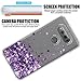 V20 Case,Shiny Glitter Moving Liquid Clear with TPU Bumper Protective Back Cute Girls Case for V20 Purple…