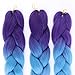 4Pcs Braiding Hair Extensions Jumbo Ombre Braiding Hair Kanekalon Synthetic Twist Braids 24Inch Crochet Braid Hair Extension Light Purple (A56)