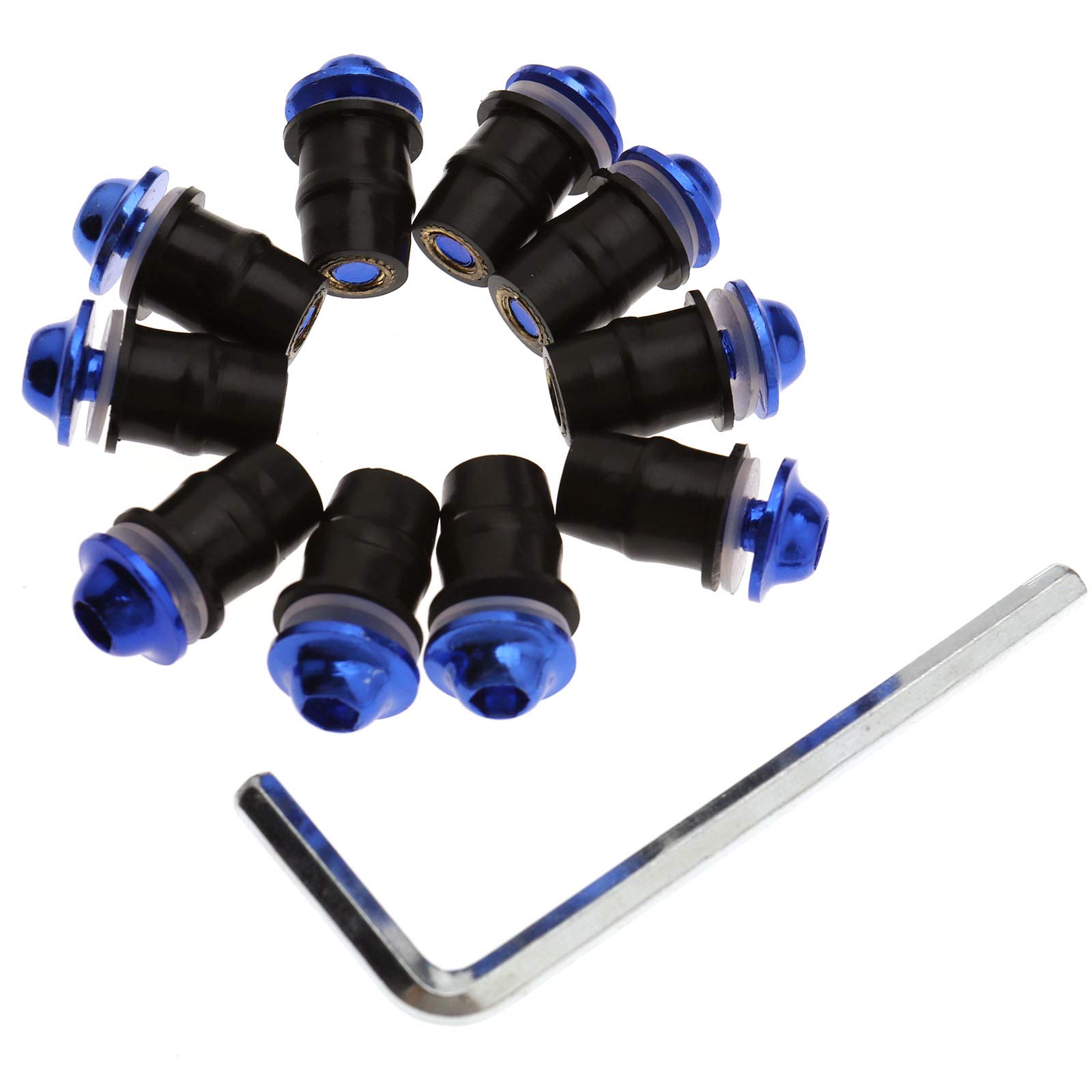 Create idea 10X Motorcycle Bike Windscreen Windshield Fairing Well Nut Bolt Solid Screw Blue