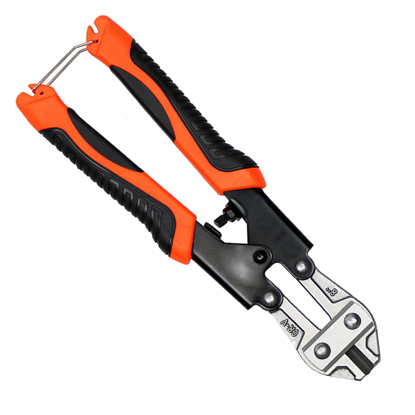 1pcs 8Inch Mini Bolt Cutter,Heavy Duty CR-V Metal Wire Cable Cutters with Ergonomic Rubber Anti-Slip Handle,Heavy Duty Spring Snips Clippers,Strong Bolt Croppers to Cut Wire,Cables,Chains,Small Screws