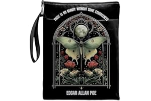 YOU FOUND ME Vintage Floral Butterfly Book Cover, Waterproof Book Sleeve with Zippered Front Pocket Retro Flowers Book Pouch for Book Lovers, Christmas, Birthday, Graduation Gifts (Black-Butterfly, Large)