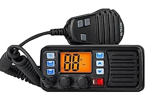 Retevis RM20 Marine VHF Radios Fixed Mount, Marine Band Radio with Built in GPS, DSC, IP67 Waterproof, High Power, NOAA Weather, International Channels, Scan, Ship to Shore Radio for Boats(Black)