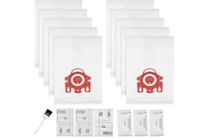 IMPROVEDHAND 3D Airclean Dust Bags Replacement for Miele FJM Vacuum Compact C2 Compact C1 Complete C1 S241 S290 S300i S500 S700 S4 S6 Series (Pack of 10) with 3 Motor Protection Filters 3 Air.Clean Filters