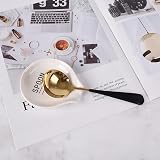 Mini Ceramic Coffee Spoon Holder with Funny Word Pattern view 3