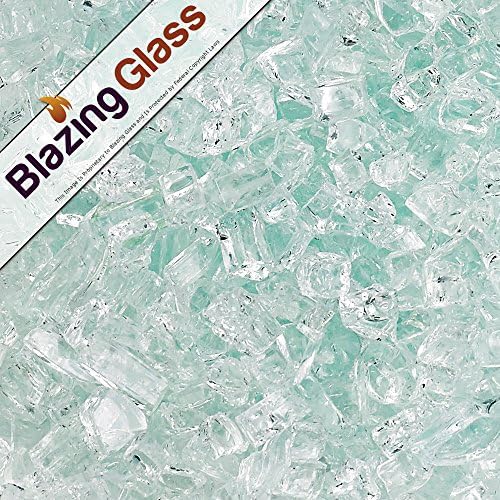 Blazing Fireglass 10-Pound Fire Glass with Fireplace Glass and Fire Pit Glass, 1/4-Inch, Clear