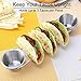 Premium Taco Holder Stand Rack 2 Pack Bundle with 4 Sauce Cups, Stainless Steel Stackable Taco Stand for Soft and Hard Shell Taco, Oven, Grill, Dishwasher Safe