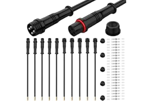 DKARDU 5 Pairs Waterproof 4 Pin LED Connector Cable Set - Male & Female Plug (Small Size) with 0.2 mm² 24AWG Wire, IP67 20cm 