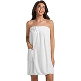 MiYODOS Womens Towel Wrap Bath Robe Lightweight Spa Body Wrap Shower Adjustable Snap Closure Bathrobe