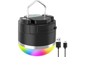 KOBAIBAN LED Camping Lantern Rechargeable 1000LM, 12 Lighting Modes Hanging Light with Magnetic Base, Portable 4000mAh RGB Tent Lights for Camping, Emergency, Hurricane, Power Outages, Home, Hiking