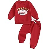Covvoliy Toddler Baby Boy Girl Clothes Football Print Long Sleeve Sweatshirt Pockets Pants Outfits Infant Fall Winter Clothes