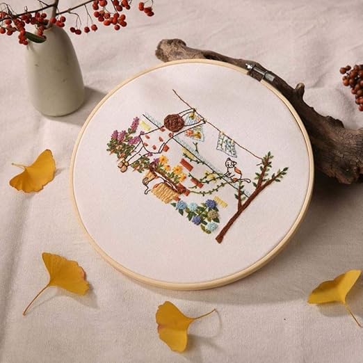 Amazon Hnrrly 刺繍糸サークル刺繍キット 刺繍セット 針仕事刺繍 クロスステッチキット 初心者のための刺繍 Diyアート縫製クラフトb 刺しゅうキット 通販