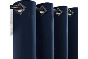 Deconovo Blackout Curtains 84 Inch Long for Bedroom, Thermal Grommet Living Room Curtains 2 Panels, Navy Blue, 52W x 84L Inch